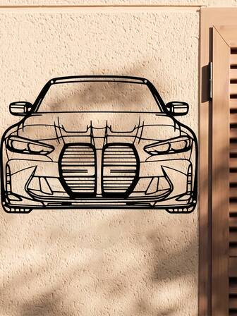 1pc Large BMW Racing Car Silhouette Metal Wall Art - Minimalist Modern Racing Car Art, Iron Construction, Suitable For Living Room, Garage, Office, Patio Hanging - Racing Fan Housewarming Gift, Wedding, Birthday, Father's Day Gift, Home Decor, Fashionable Design, Sturdy Structure, Ideal For Sports Enthusiasts