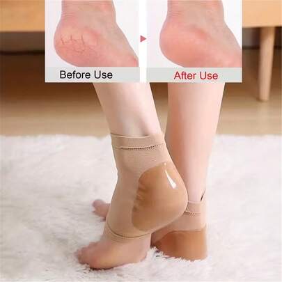 1 Pair Heel Gel Protector Socks, Moisturizing SPA Soothing Socks, Silicone Gel Foot Care Socks To Prevent Cracked Heels And Dry Feet Insulation, Galentines, Puppy, Carnival