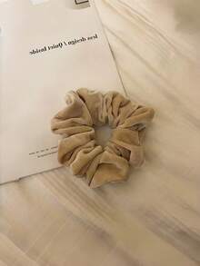 4/1件装超大号丝绒时尚发圈，纯色布料发饰，复古美式简约优雅发带，圣诞发饰 - 彩色 - 查看 8