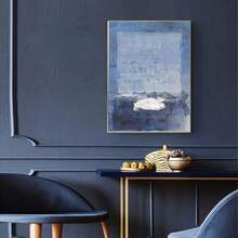 لوحة كانفاس غير مؤطرة، بألوان أزرق وأبيض ذات تباين قوي، لوحة زيتية مرسومة باليد، تصميم أصلي لفن الجدران على كانفاس، لوحة جدارية للهدايا، غرفة النوم، المكتب، غرفة المعيشة، المقهى، البار، ديكور الجدران، ديكور المنزل والسكن الجامعي