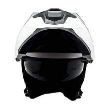 1Storm Motorcycle Street Bike Modular/Flip Up Dual Visor Sun Shield Full Face Helmet: HJK920 Glossy White - M - View 8