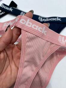 Kit 10 Ribbed Cotton Thong Panties Bottom 100% Cotton Reinforced Elastic Waistband Sexy Breathable Non-Marking Workout Gym Women's - Nhiều màu - Xem 8