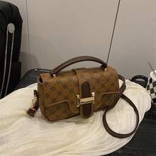 Bolso Bandolera Hombro Para Mujer Con Estampado Retro Moda bandolera hombro para mujer con estampado retro moda diseño unico estampado vintage resistente materiales faciles de limpiar correa ajustable ideal para diario fiestas y regalo moda - Marrón - Ver 10