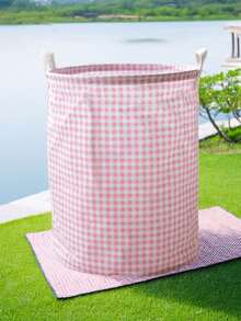 布艺洗衣篮，衣物和玩具收纳箱，防水内层，可折叠 - 粉色 - 查看 7