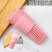 1 pieza Brocha de silicona para aceite, brocha para untar con tapa y escala de medición para cocina, hornear y asar a la parrilla