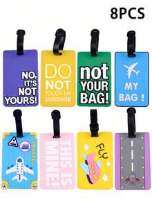 Nueva etiqueta de equipaje de PVC suave y de goma para escribir el nombre, identificación logística y tarjeta de embarque, soporte para tarjetas de identificación, colgante de regalo de Navidad para viajes, vacaciones con tarjetas de identificación portátiles