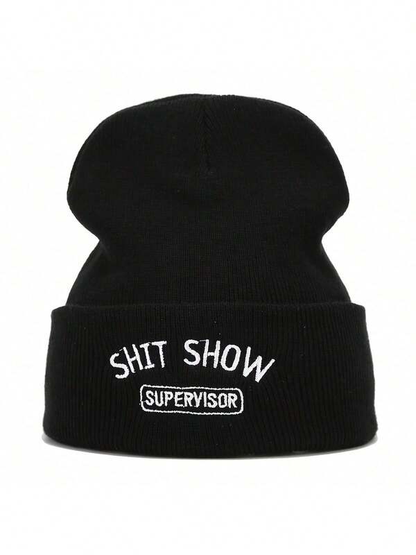 Street SHOW Graphic Beanie Solid Color Casual Skull Cap Lightweight Knit Hats Cuffed Beanies For Women Men Autumn & Winter