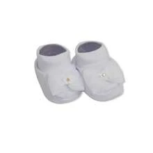 4 Piece Set Long Sleeve Bodysuit With Booties, Hairband And Ribbed Knit Pants / Baby Girl Set With Booties And White Hair Bow - 白色 - 查看 5