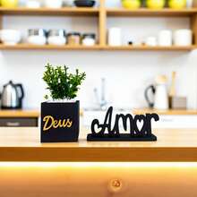 Gratitude Square Black Vase Kit + LOVE Plaque - 黑色 - 查看 2
