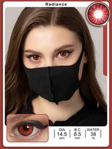 JeweLens 1pair Cosplay Color Contact Lenses Anime Red Coloured Pupil Halloween Costume Cosplay - Red - View 2