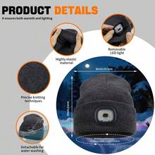 USB Rechargeable LED Hat, Unisex, For Night Walking, Fishing, Camping, Hunting, Hiking, Cycling, Running, Trekking - Multicolor - View 3