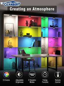 GLANBERT Luces LED decorativas inalámbricas para automóvil con control remoto, luces LED ambiente táctiles de alta luminosidad y multimodales, luces LED RGB de 13 colores cambiantes para el interior del automóvil, decoración para el espacio debajo del asiento