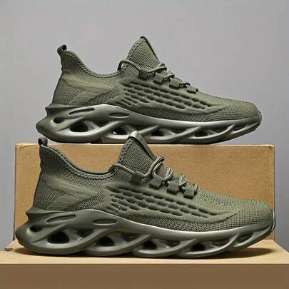 男女通用休闲运动鞋，轻质透气网眼面料，人字形鞋底，男女舒适运动鞋