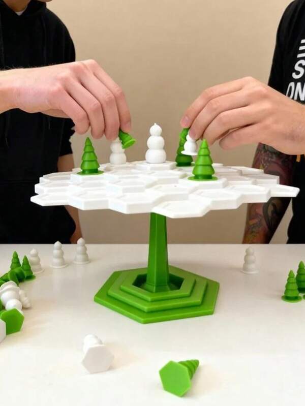 1 set Jouet puzzle 3D Jeu d'équilibre imprimé en 3D Bonhomme de neige et pièce d'arbre de Noël Jouet convivial pour plusieurs joueurs à jouer contre un châtiment aléatoire (Convient pour toutes sortes de fêtes, Halloween, Noël avec des amis ou la famille à jouer les uns contre les autres), Remplisseurs de bas pour adultes