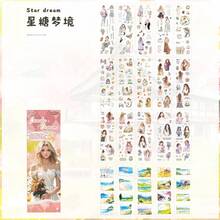 20张轻便故事剪贴贴纸，双层白色墨水图案清晰丰富，4种款式可选，DIY手账贴纸，返校季剪贴簿用品，趣味贴纸，Kindle剪贴簿用品 - 彩色 - 查看 12