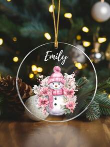 Adornos de acrílico personalizados de Navidad 2025, adornos colgantes personalizados con el nombre del bebé, los primeros adornos de Navidad, adornos de muñeco de nieve de Navidad, regalos personalizados con nombre para nuevos padres