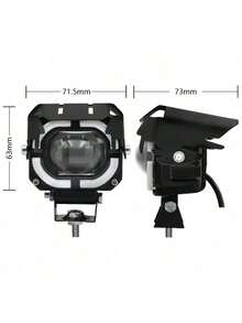 2 Pieces 80W Dual-Color LED Car Motorcycle Headlights With White Aperture, Three Lighting Modes, Unique Design, Shockproof, Waterproof, Durable - Black - View 4