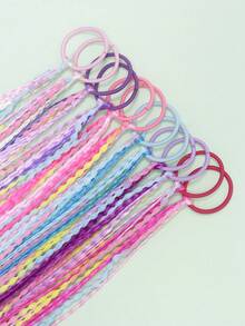 1 par de coleteros de peluca coloridos, lazos de pelo dulces y frescos, bandas de pelo trenzadas para mujeres