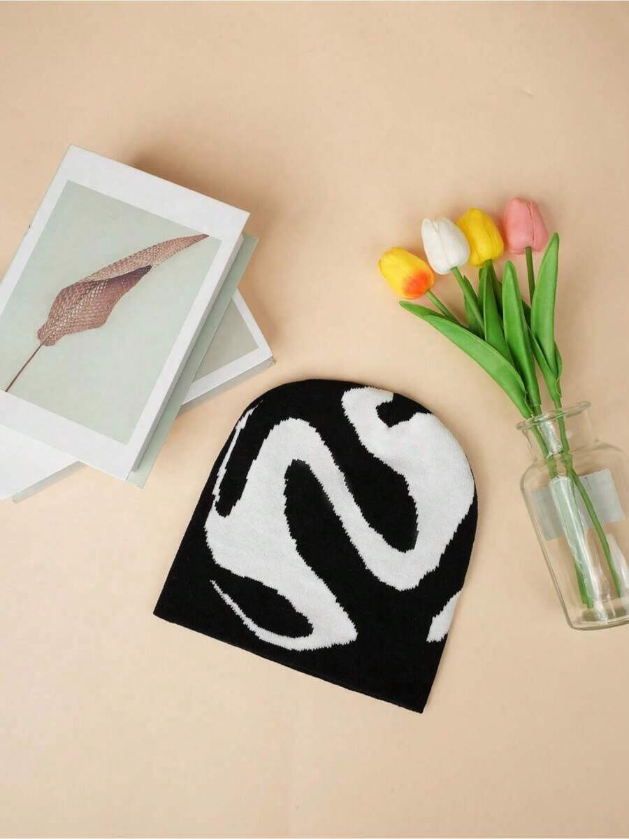 1 件时尚提花 Y2K 老爹帽，男女通用街头潮流帽子，秋季 - 彩色 - 查看 1