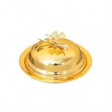 1 Set Piatto per il burro in stile europeo dorato, Piatto per frutta di alta gamma per soggiorno, Piatto per spuntino di frutta secca, Piatto per il burro, Regalo da matrimonio