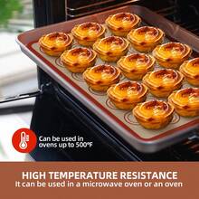 1/2片装硅胶烘焙垫，不粘，糕点托盘衬垫，烤箱适用，可重复使用，耐高温，商用及家用烘焙工具，适用于饼干、马卡龙、面包、糕点等烘焙，厨房配件，万圣节、圣诞节、节日庆典食品准备必备品 - 雙圈馬卡龍烘焙墊 - 查看 4