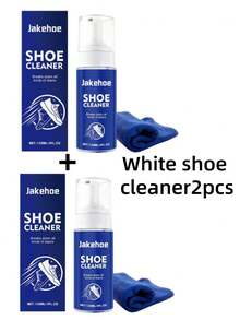 1 pieza Limpiador de zapatos blanco Jakehoe es un agente de limpieza de zapatos portátil, de espuma sin agua, que elimina suavemente las manchas