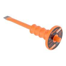 Cincel de corte frío Fumetax 7/8 x 12 pulgadas herramienta de acero templado antiderrapante para construcción carpintería herrería y uso profesional resistente y durable accesorio de taller y obra - Naranja - Ver 4