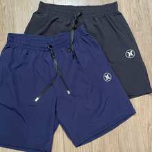 Hurley Men's Athletic Shorts, Regular Fit, Drawstring, Pocket, Sports - Bộ 2 Quần short đen và xanh navy - Xem 5