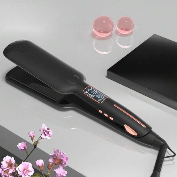 1pc Professional Wide Ceramic Plate Hair Flat Iron With LCD Display Hair Straightener