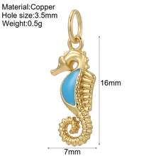1pc Enamel Seahorse Copper Pendant, Personalized , Handmade DIY Necklace, Bracelet, Phone Charm Pendant, Suitable For Thanksgiving Wear Or Gift - Yellow Gold - View 14