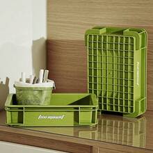 Panier de rangement de cuisine de camping empilable pour l'extérieur, mini, boîte de rangement de bureau non couverte, en matériau PP - Multicolore - Voir 12