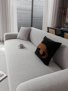 1 Vỏ bọc ghế sofa co giãn Jacquard màu trơn, kiểu dáng phù hợp cho mọi mùa, có thể giặt bằng máy, chống thú cưng và bền, thích hợp cho phòng khách, phòng ngủ, phòng ăn, ngoài trời, ghế sofa 1/2/3/4 chỗ ngồi, bao gồm dải chống trượt - Màu Xám nhạt - Xem 6