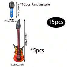 10pcs Colorful Inflatable Microphone -Dynamic Party Gift & Rockstar Themed Event Decoration -Random Colors,Christmas