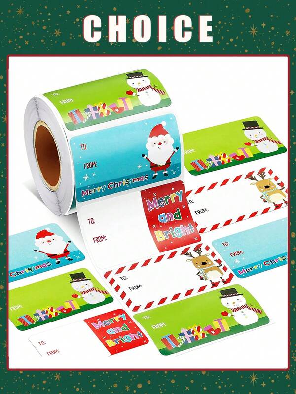 500 etiquetas de regalo de Navidad - Etiquetas de regalo para regalos de Navidad | Regalos de Navidad para mujeres, hombres, mamá - Papel de regalo de Navidad - Decoraciones navideñas, 7,5 x 4 cm