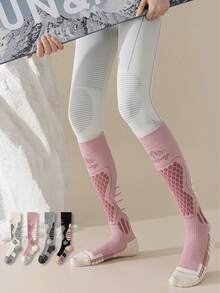 1双女士加厚羊毛雪地袜，运动袜，保暖防滑，多种颜色可选，时尚舒适