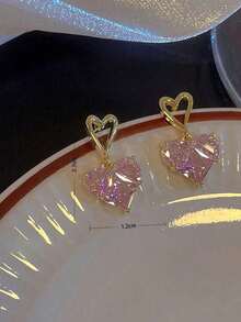 Andkiss Heart Drop Earrings - Multicolor - View 4