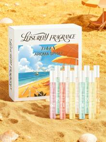 1 Frasco/10 Frascos Edição Limitada Spray de Fragrância Portátil Multicamadas Happiness, Infundido com Essência de Fragrância Natural, Fresca e Sedutora de Longa Duração, Emanando Aromas Elegantes de Baunilha do Rio de Janeiro, Coco, Frutas, Madeira Cítrica e Harmonia Oceânica, Aromatizador de Ambiente para Aromaterapia - Multicolorido - Ver 4