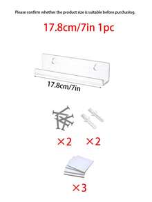 8 件装透明亚克力黑胶唱片架,房间墙面书架,悬浮书架,展示架,杂志架,壁挂式置物架 - 透明 - 查看 15