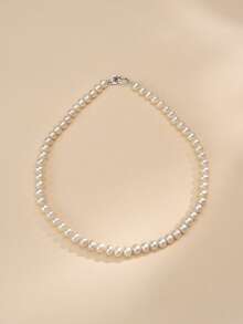 1 pieza Collar de perla natural de plata de ley 925 para mujer, regalo de boda, compromiso, Día de San Valentín, Día de la Madre, cumpleaños