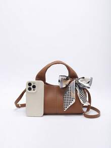 Women's Fashion Handbag, Elegant Brown Dumpling/Cloud-Shaped Tote Bag - Brown - View 7