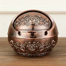 Integrated Retro Ashtray With Lid, Prevents Odor, Space-Saving, Easy To Clean, Retro Metal Decoration, Personalized Outdoor And Indoor Ashtray, Can Be Used Indoor And Outdoor, Suitable Home Bars,, Home Bar Decoration, Accessories, Fashion Accessories, Retro Ashtray, High-Quality Metal, Metal Ashtray, Space-Saving Tray, Decorative Ashtray, Smoker, Outdoor Enthusiasts - Copper Rose - View 13