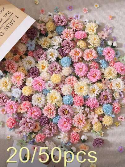 20/50 件人造玫瑰 DIY 花束套装 - 逼真的鲜花、逼真的婚礼花束套装、DIY 中心装饰、婚礼布置、装饰 - 预制或适用于新娘中心装饰、桌面装饰和室内外布置（无需维护、不同尺寸）