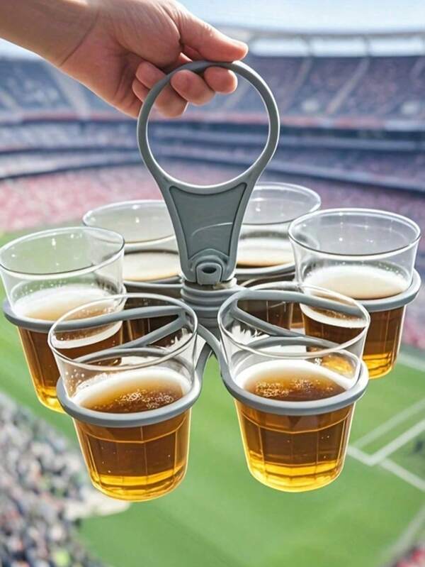 1 Stück Faltbarer Becher-Träger, tragbarer 6-Schlitz rotierender Faltgetränkehalter, Mitnehm-Kaffee, Softdrink, Pint Bier Getränkehalter, Hosentaschenformat, Reise-Getränketräger-Organizer, für Verwendung und Urlaubsreisen, Festivals, Sportveranstaltungen, einfach, Heißgetränkehalter für Gruppenveranstaltungen