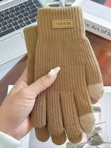 A Pair Of Stylish New Winter Velvet Women's Gloves In Multiple Colors. Tfeatures Knitted Yarn And Five Fingers, Making These Casual And Versatile Gloves Suitable For Both Men And Women. They Can Be Used For Touch Screen Games And Are Perfect For Everyday Commuting, Sports, Cycling, Shopping, Running, Birthdays, Anniversaries, Christmas, And Other Occasions. They Are Also An Ideal Gift For Friends And Family. - Multicolor - View 19