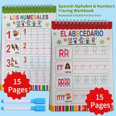 Spanish Book For Kid Alphabet ABC Numbers Writing Book Handwriting Practice For Early Educational Children's Books Alphabet Writing Training Books Dra