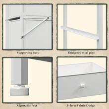 For Bedroom With 12 Drawers, Fabric Dressers & Chests Of Drawers, Sturdy Metal Frame, Wood Top, Entryway, Bedroom Furniture (White) - 白色 - 查看 6