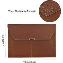 - Carpeta de archivos, organizador de documentos, impermeable, portafolios de piel con 3 bolsillos, sobres de archivo para papel tamao A4 con cierre magntico de botn a presin caf - Marrón + 1 - Ver 5