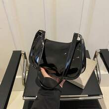 纯色简约拉链单肩包时尚简约新月包，拉链单肩包，人造皮革纯色钱包，Burg Undy 包和新年理想礼物，时尚 Burgun Dy 包手提包女士纯色单肩腋下包女士时尚手提包休闲流浪汉钱包和手提包女士手袋 - 米色 - 查看 16