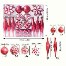 Set de 40 de globuri de Crăciun pictate și galvanizate, perfecte pentru agățarea decorațiunilor de casă pentru a crea o atmosferă festivă. Decorațiuni cu globuri de Crăciun, ornamente pentru bradul de Crăciun, decorațiuni de Crăciun alb-negru, ornamente de Crăciun turcoaz