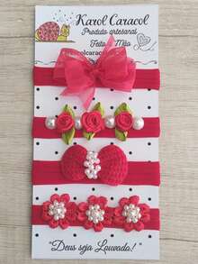 Promotion Hair Accessory Kit For Baby Girls Charming Colors - Red Isabel - View 3